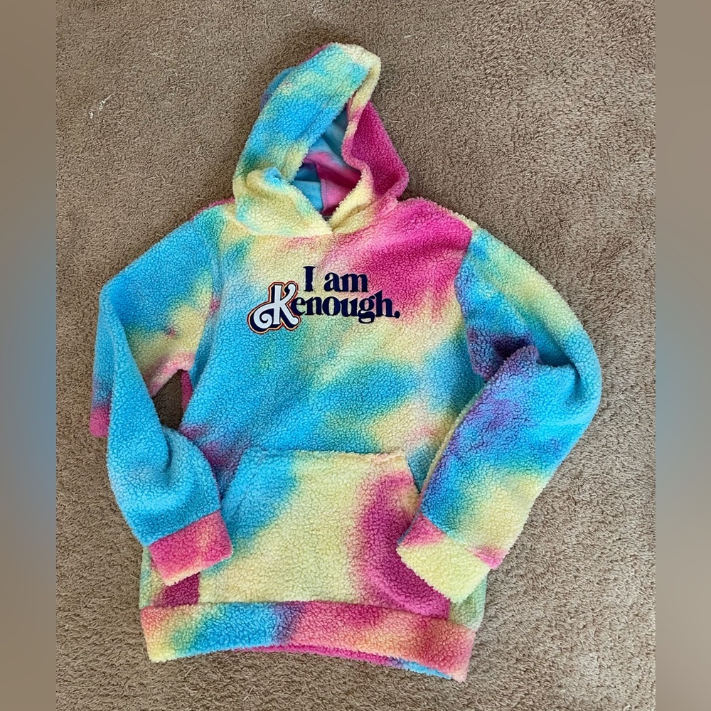 Barbie Mattel Creations I Am Kenough Fleece Tie Dye Hoodie